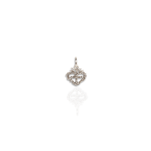 Sacred Heart Logo Charm - Silver