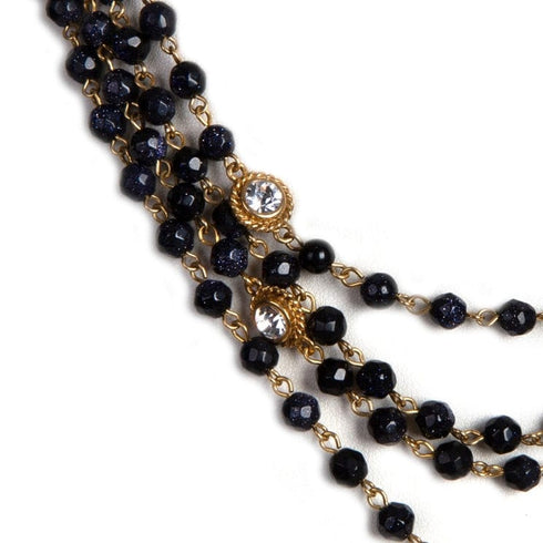 Magdalena - 6mm Semi-Precious Blue Goldstone Faceted All Medallions