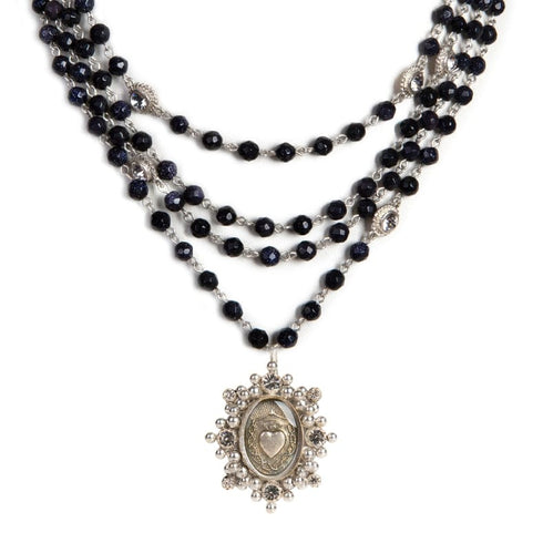 Magdalena - 6mm Semi-Precious Blue Goldstone Faceted All Medallions