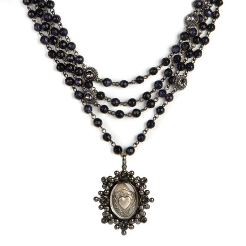 Magdalena - 6mm Semi-Precious Blue Goldstone Faceted All Medallions