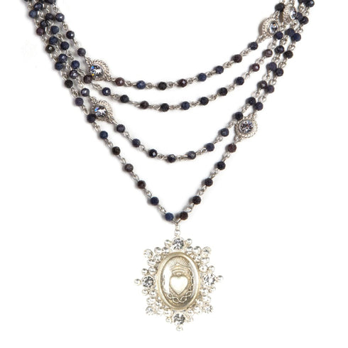 Magdalena - 4mm Precious Grey Blue Sapphire All Medallions