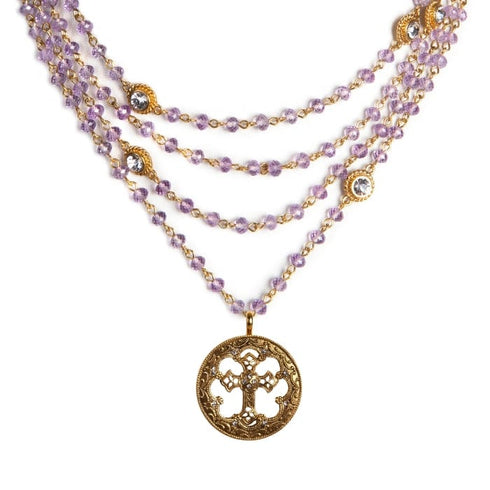 Magdalena - 6mm Semi-Precious Amethyst Beads All Medallions