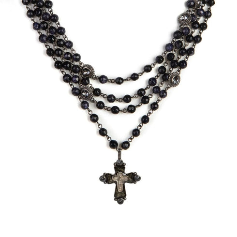 Magdalena - 6mm Semi-Precious Blue Goldstone Faceted All Medallions