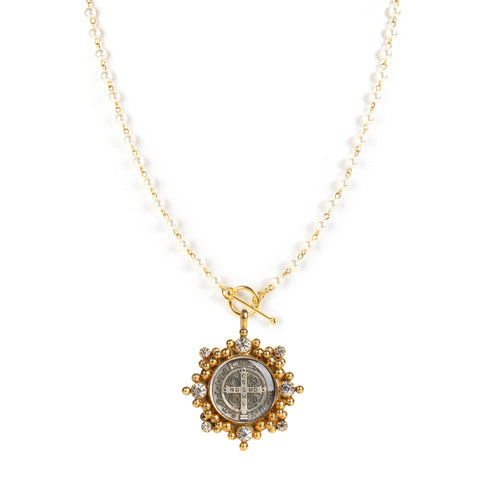 Delfina Pearl Cream All Medallions - Gold