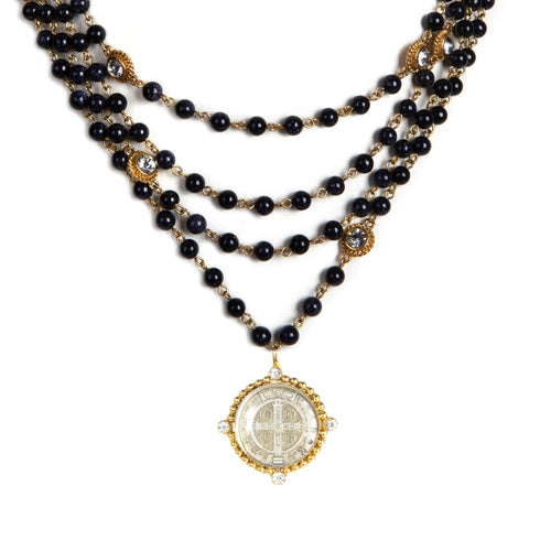 Magdalena - 6mm Semi-Precious Blue Goldstone All Medallions