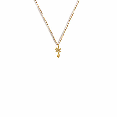 Pink At Heart Charm Necklace - Gold