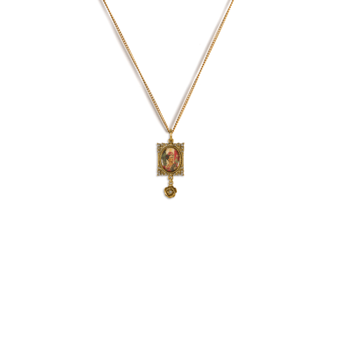 Retablo Frida Charm Necklace - Gold