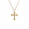 Resurrection Crystal Cross Charm Necklace - Gold