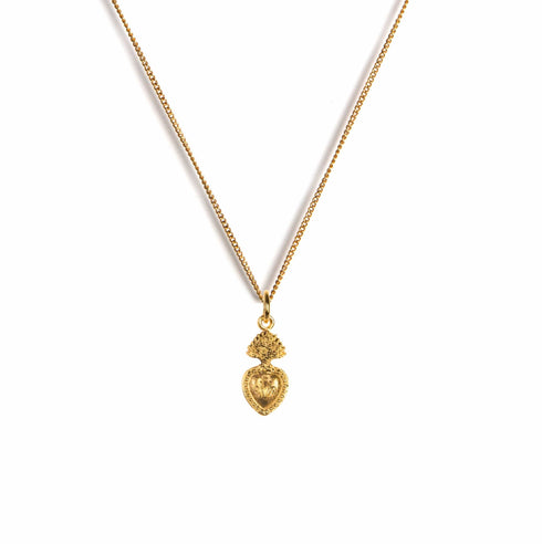 Sacred Heart sVa Mini Charm Necklace - Gold