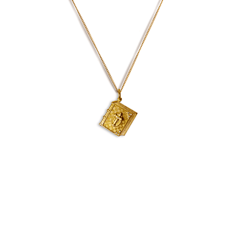 Bourne Again Prayer Charm Necklace - Gold