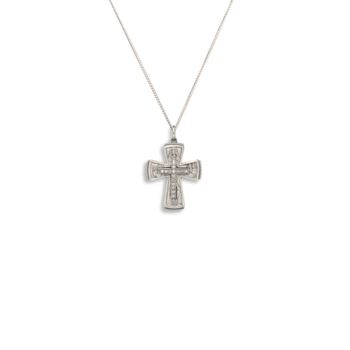 Bourne Again Rebel Cross Charm Necklace - Silver