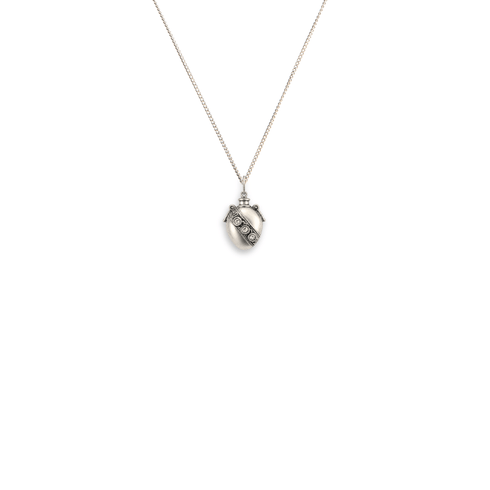 Bourne Again Poison Heart Charm Necklace - Silver