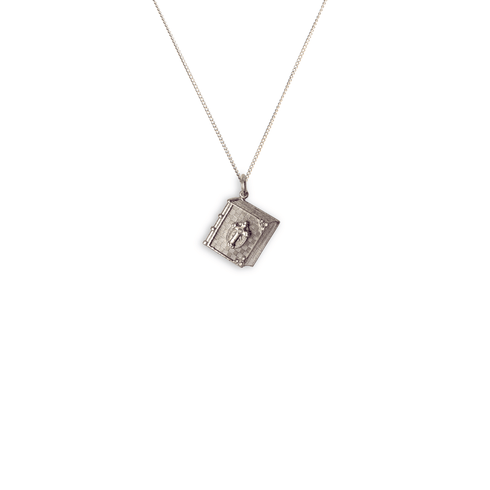 Bourne Again Prayer Charm Necklace - Silver