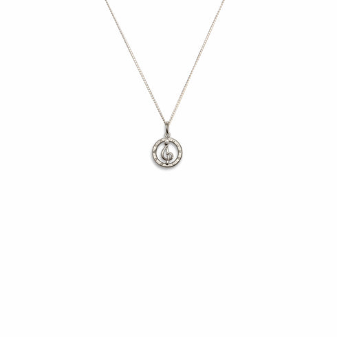 Bourne Again Wild Note Charm Necklace - Silver