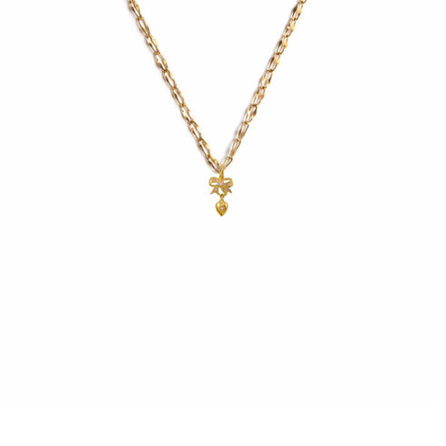 Pink At Heart Charm Necklace - Gold