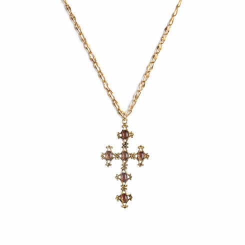 Cecilia Pink Charm Necklace - Gold