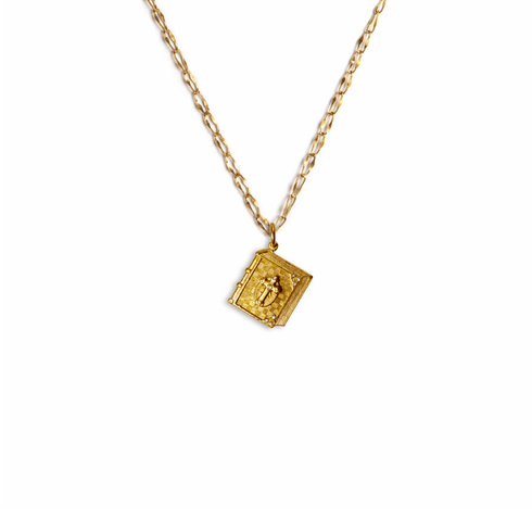 Bourne Again Prayer Charm Necklace - Gold