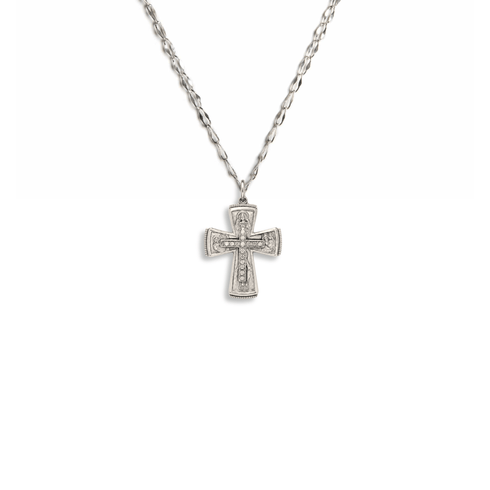 Bourne Again Rebel Cross Charm Necklace - Silver