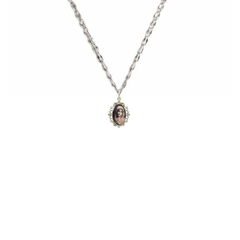 Pretty In Prayer Charm Necklace - Silver