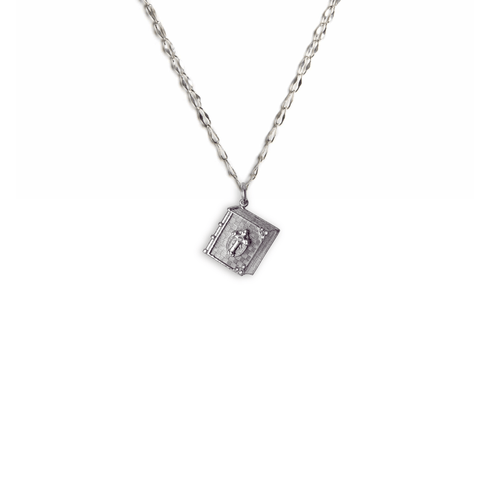 Bourne Again Prayer Charm Necklace - Silver