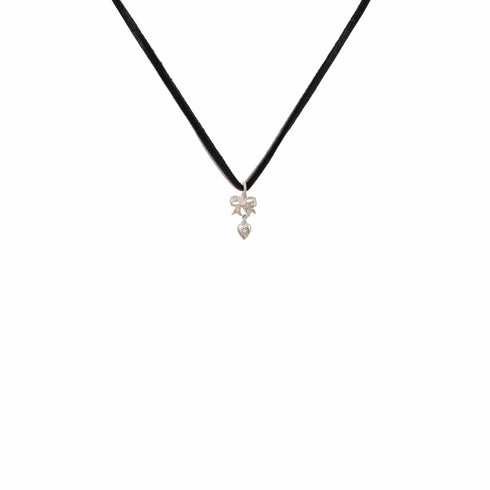 Pink At Heart Charm Necklace - Silver