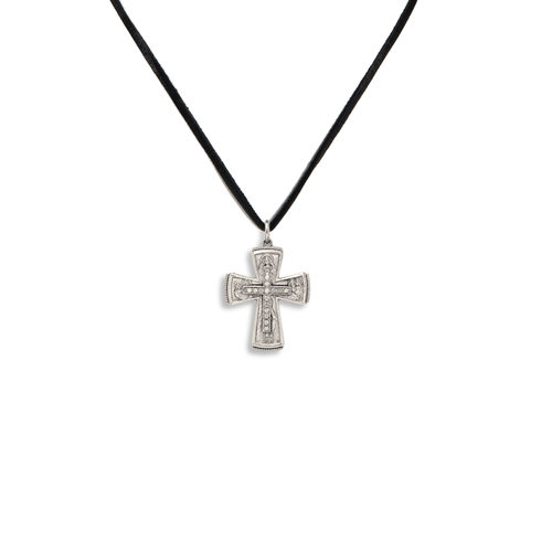 Bourne Again Rebel Cross Charm Necklace - Silver