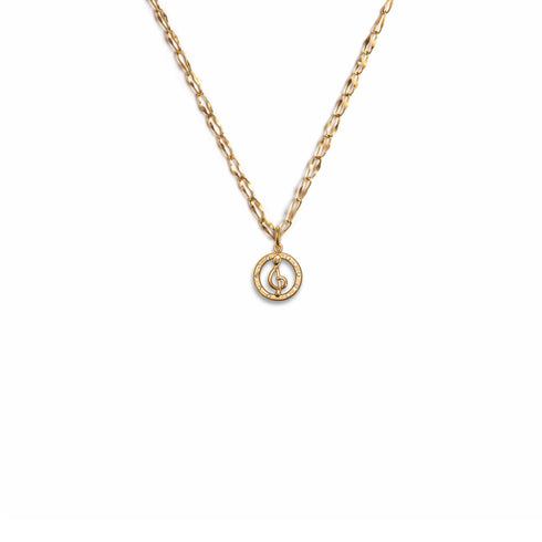 Bourne Again Wild Note Charm Necklace - Gold