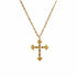 Resurrection Crystal Cross Charm Necklace - Gold