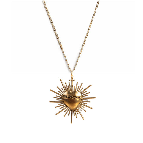 Sacred Flame Charm Necklace - Gold - VSA Designs