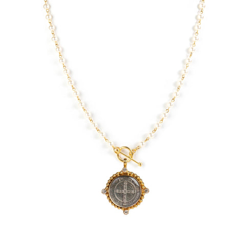 Delfina Pearl Cream All Medallions - Gold