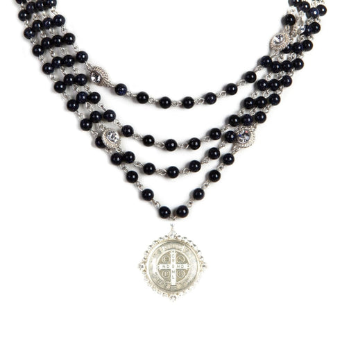 Magdalena - 6mm Semi-Precious Blue Goldstone All Medallions