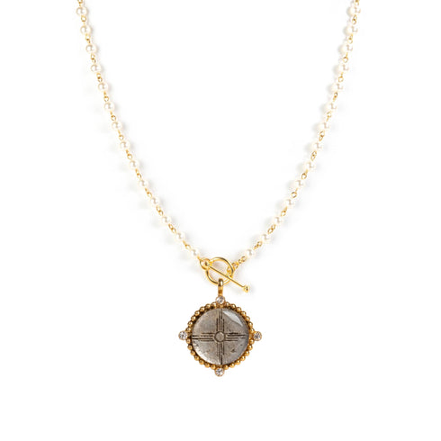 Delfina Pearl Cream All Medallions - Gold