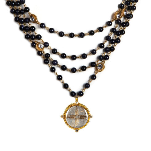 Magdalena - 6mm Semi-Precious Blue Goldstone All Medallions