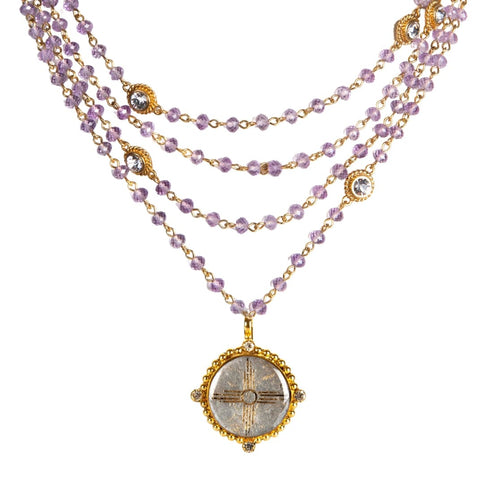 Magdalena - 6mm Semi-Precious Amethyst Beads All Medallions