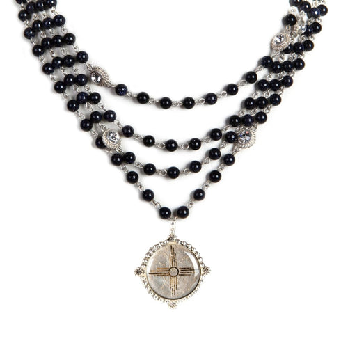 Magdalena - 6mm Semi-Precious Blue Goldstone All Medallions