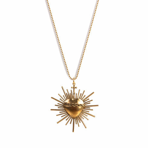 Sacred Flame Charm Necklace - Gold - VSA Designs