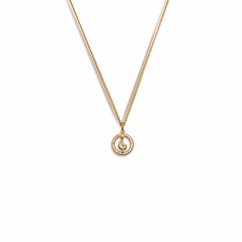 Bourne Again Wild Note Charm Necklace - Gold
