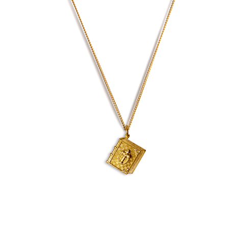 Bourne Again Prayer Charm Necklace - Gold