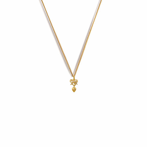 Pink At Heart Charm Necklace - Gold