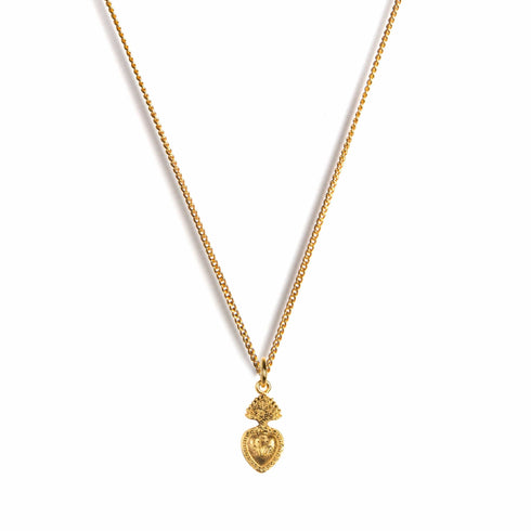 Sacred Heart sVa Mini Charm Necklace - Gold