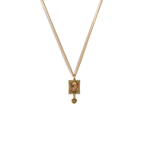 Retablo Frida Charm Necklace - Gold