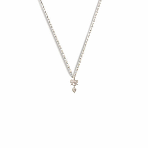 Pink At Heart Charm Necklace - Silver