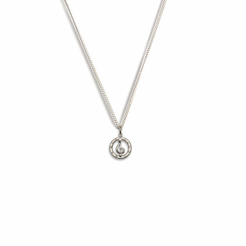 Bourne Again Wild Note Charm Necklace - Silver