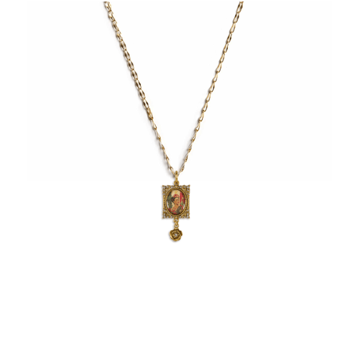Retablo Frida Charm Necklace - Gold