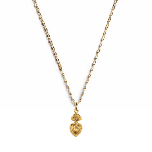 Sacred Heart sVa Mini Charm Necklace - Gold