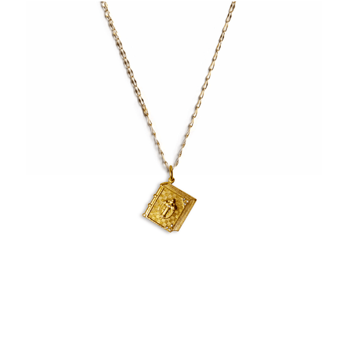 Bourne Again Prayer Charm Necklace - Gold