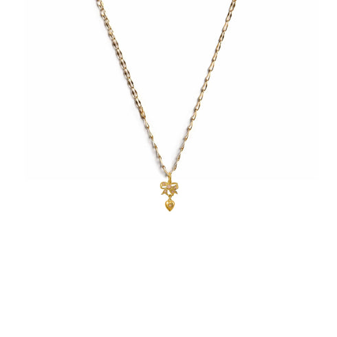 Pink At Heart Charm Necklace - Gold