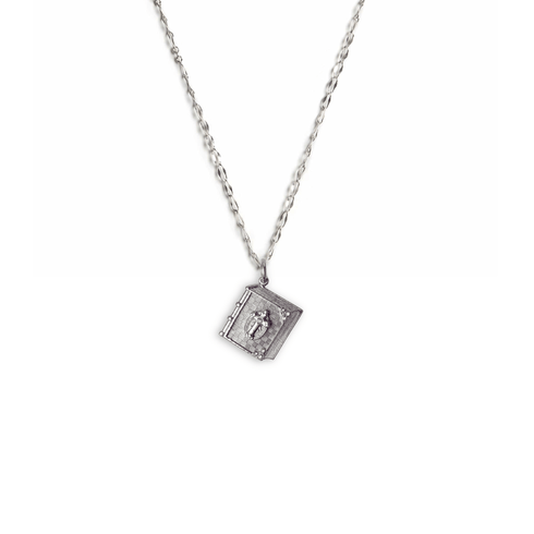 Bourne Again Prayer Charm Necklace - Silver