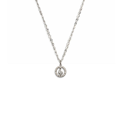 Bourne Again Wild Note Charm Necklace - Silver