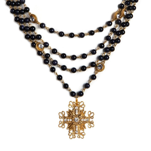 Magdalena - 6mm Semi-Precious Blue Goldstone All Medallions